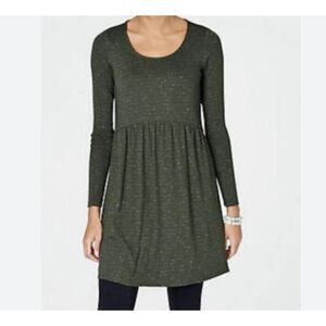 J. Jill Striped Green Long Sleeve Dress Size Large